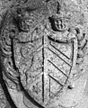 Coat of arms of József Mesko de Széplak, former owner of the manor house, tomb at Krásna cemetery