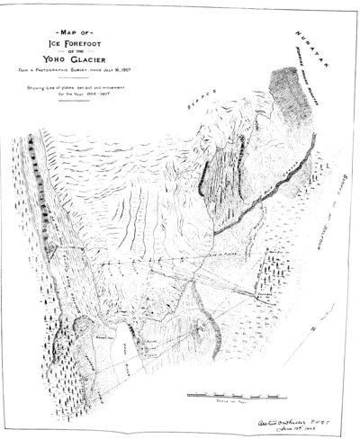 Map of Ice Forefoot of the Yoho Glacier