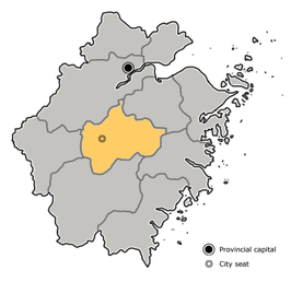 Kaart van Jinhua