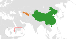 Haritada gösterilen yerlerde China ve Uzbekistan