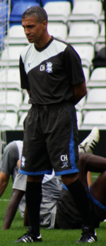 Hughton managing Birmingham City in 2011 Chrishughtonforwiki.png