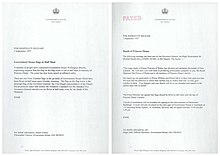 Official correspondence by the New Zealand Government regarding Diana's death Correspondence regarding death of Diana, Princess of Wales (1997) (20393151714).jpg