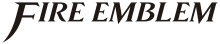 The series logo consists of the words "Fire Emblem" in a black, cursive, all-caps font, with the tail of the initial "F" dipping below the baseline.