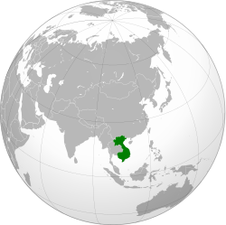 Zemljevid francoske Indokine, razen Guangzhouwana