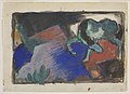 Grünes Pferd in Landschaft, 1912, aquarelle, gouache et crayon graphite sur papier (9,2 × 14,3 cm), musée Solomon R. Guggenheim (New York).