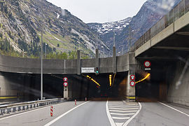 Indkørsel til tunnel fra nord (Göschenen)