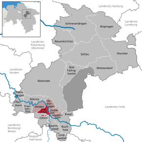 Poziția Grethem pe harta districtului Heidekreis