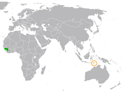 Lage von Guinea und Osttimor