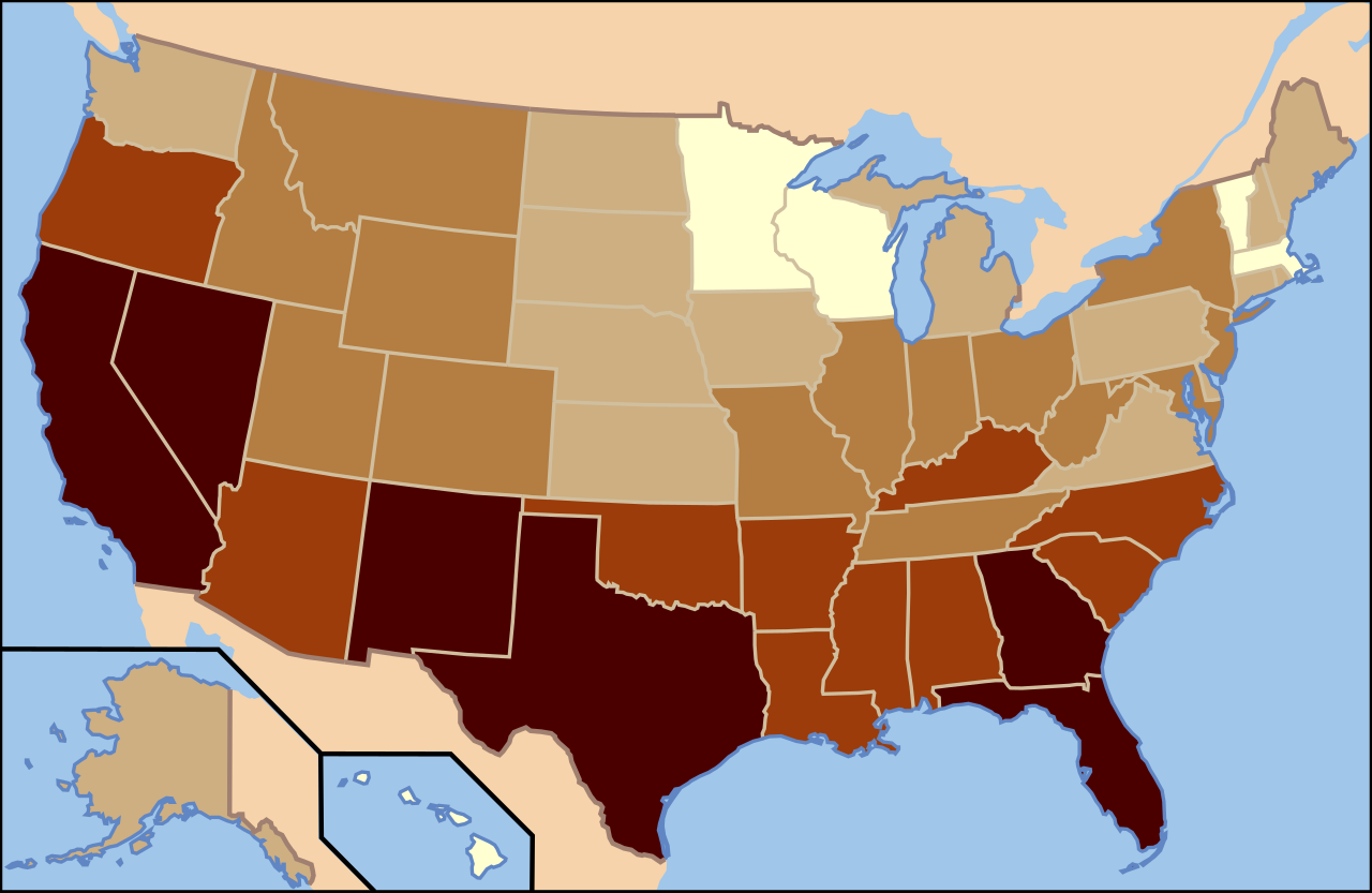 File:Health uninsurance rates in the United States by state, 2009.svg - Wikimedia Commons1280 x 832