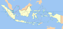 The Indonesian province of Riau Islands (circled in red)