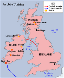 Jacobite risings in Ireland and Scotland 1689-1691 Jacobite Uprising 1689-91.png