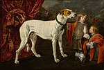 Большая собака, карлик и мальчик. 1652. Холст, масло. Галерея старых мастеров, Дрезден