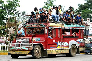 An overloaded Jeepney in southern Philippines