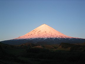 Die berg Kljoetsjefskaja Sopka in Januarie 2007.