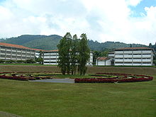 "Chromovegetal Maze" by Carlos Cruz Diez, in Caracas Laberinto Cromovegetal - Universidad Simon Bolivar.jpg