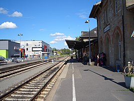 Blick vom Hausbahnsteig Richtung Weikersheim