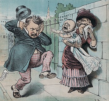 Anti-Grover Cleveland political cartoon of 188...