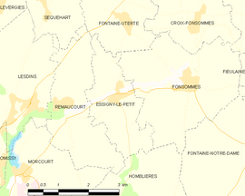 Mapa obce Essigny-le-Petit