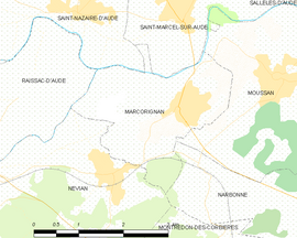 Mapa obce Marcorignan