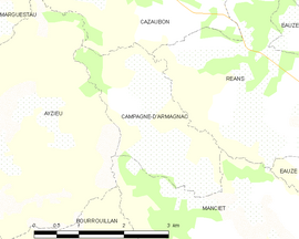 Mapa obce Campagne-d’Armagnac