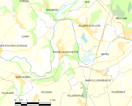 Mapa obce Thoré-la-Rochette