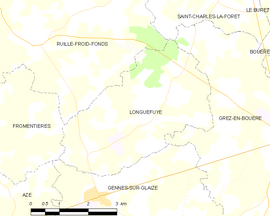 Mapa obce Longuefuye