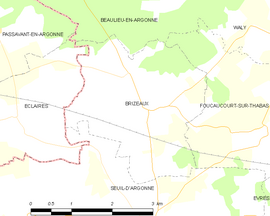 Mapa obce Brizeaux