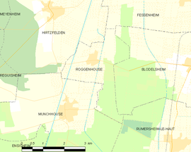 Mapa obce Roggenhouse