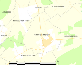 Mapa obce Camps-en-Amiénois