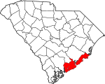 Округ Чарлстон на карте штата.