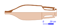 Dessin reproduisant schématiquement une amphore en volume et en coupe.