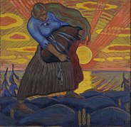 Oskar Kallis. Linda Carrying a Rock (1917)