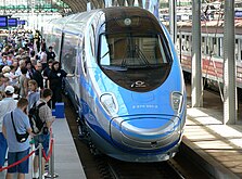 Μια New Pendolino της PKP Intercity ED250 στον κεντρικό σταθμό του Βρότσουαφ.