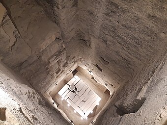 Vue de dessus de la chambre funéraire.