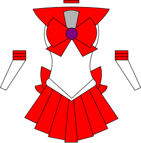 Dessin simplifié du costume de Sailor Mars