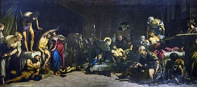 San Rocco risana gli appestati di Tintoretto