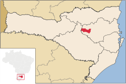 Localização de Taió em Santa Catarina