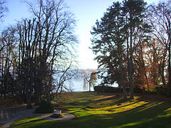 View from the main building to the lake