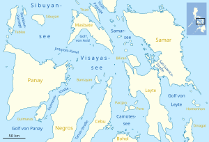 Die Samar-See nordöstlich der Visayas-See