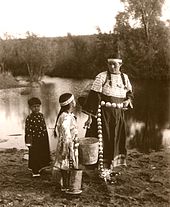 Sioux-kvinna och barn