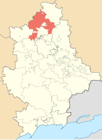 Piiri Donetskin alueen kartalla.