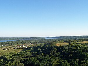 A view of the forested St. Croix River valley, looking south towards Afton StCroixAboveAfton.jpg