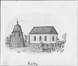 Kyrkan på teckning 1881.