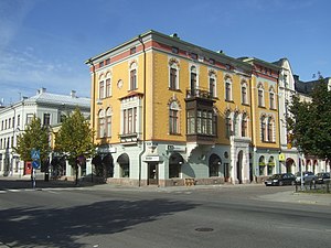 Wikströmska huset sett från korsningen Esplanaden/Köpmangatan