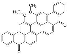 Chemical structure of Vat Green 1, a type of vat dye Vat Green 1.svg