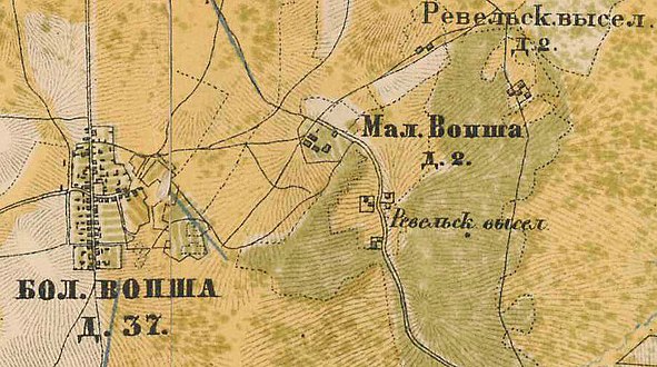 План деревни Вопша. 1885 год