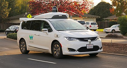 A driverless car. Self driving vehicles have the potential to improve traffic and save lives.