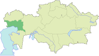 Атырауская область на карте Казахстана