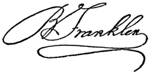 Autograph of Benjamin Franklin