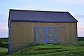 Barn with blue trim